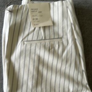 ADAY White and Black Striped Skinny Pants